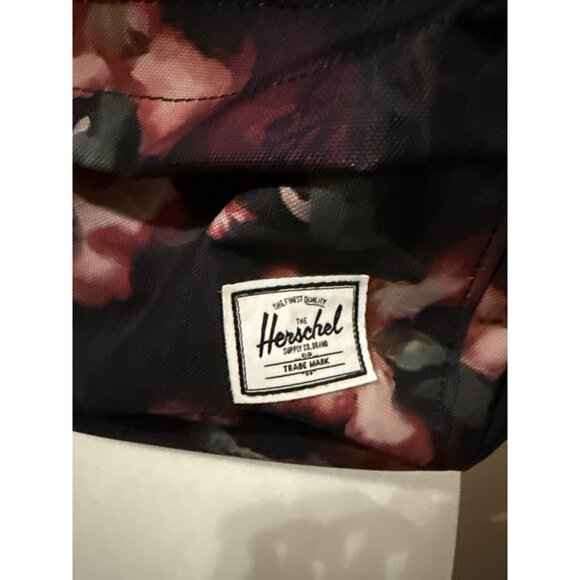 Herschel Supply Co. Classic Mini Black Backpack Iris Watercolor Flower Print NWO - Picture 3 of 12
